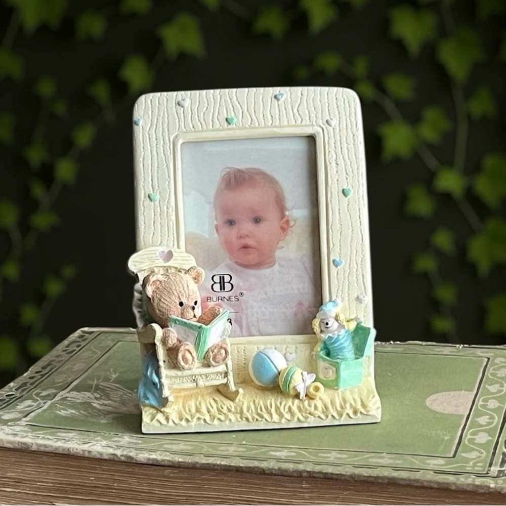 Whimsical Nursery & Fantasy Decor – Teddy Bear Photo Frame & Fairy Figurine - Picture 3 of 15